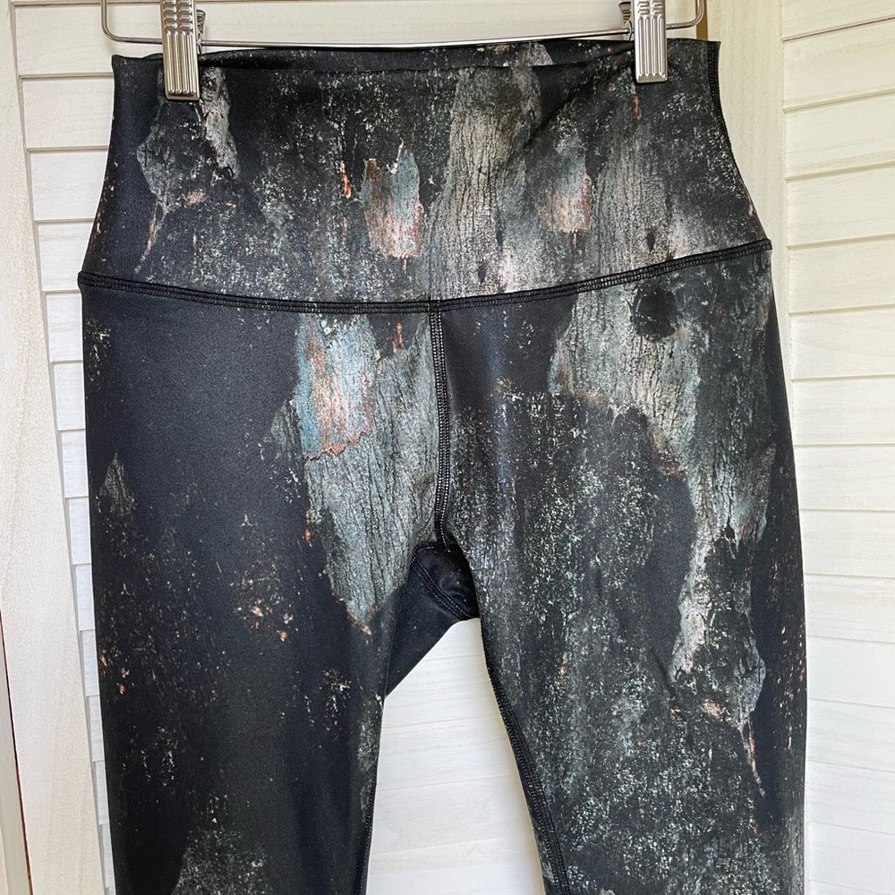 Alo Yoga Leggings Black Green Glossy Multicolored sz Small - Picture 2 of 6